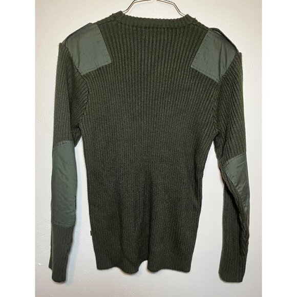 Alpha Industries Flight Apparel Sweater Ribbed Stretch Large Army Green Patches - Picture 2 of 8